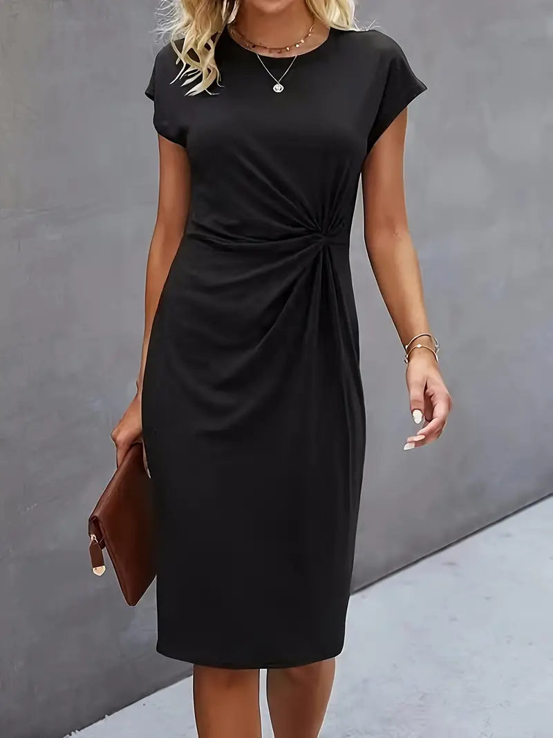 GR | Stylisches Figurbetontes Kleid mit Rundhalsausschnitt