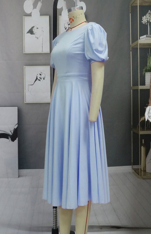 GR | Fashion Solid Color Slim Fit Sexy Big Swing Dress 