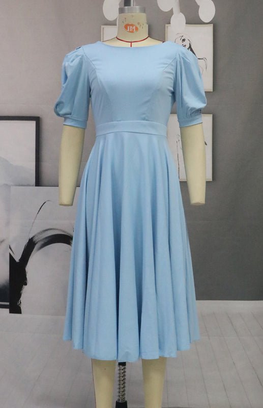 GR | Fashion Solid Color Slim Fit Sexy Big Swing Dress 
