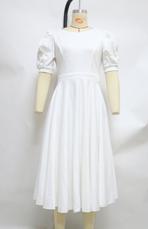 GR | Fashion Solid Color Slim Fit Sexy Big Swing Dress 
