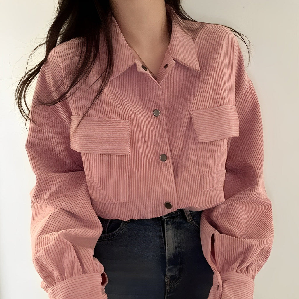 GR | Women's Corduroy Jacket with Short Lapel
