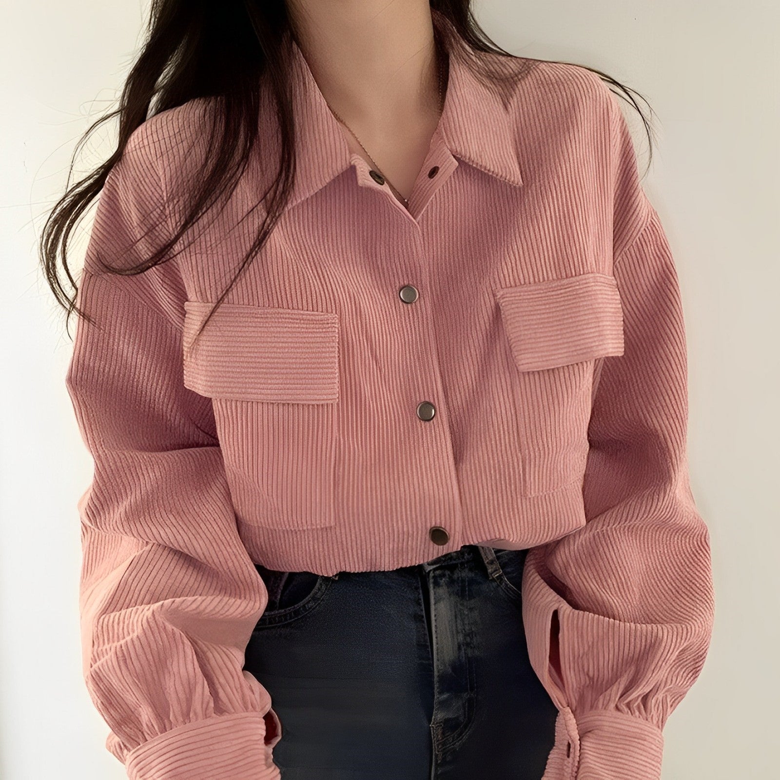 GR | Women's Corduroy Jacket with Short Lapel