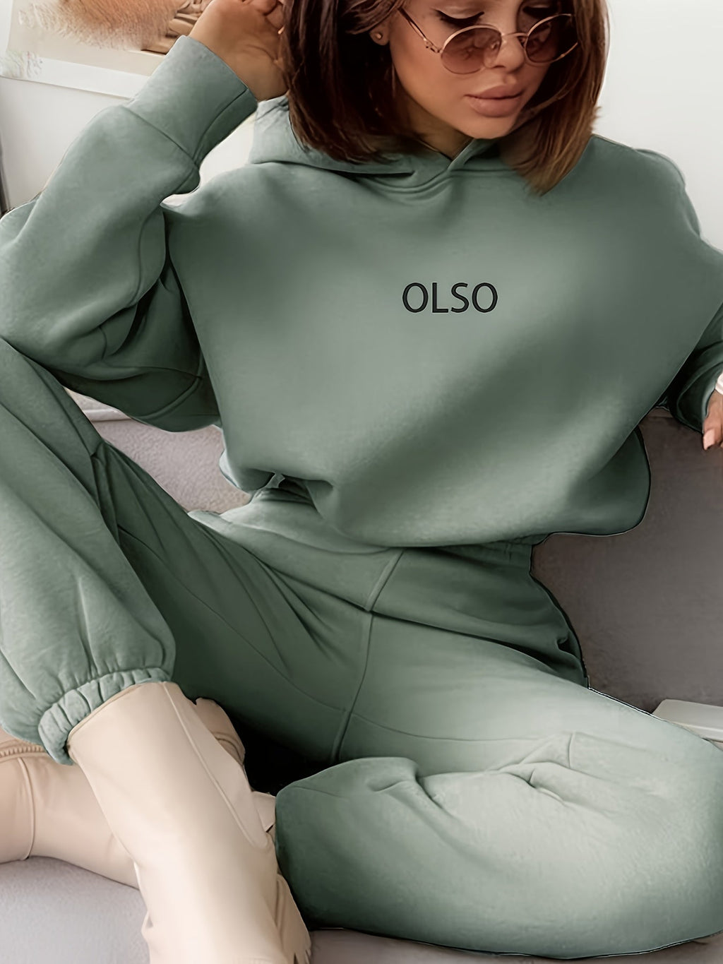 GR | Damen Freizeit Kapuzenpullover und Jogginghosen