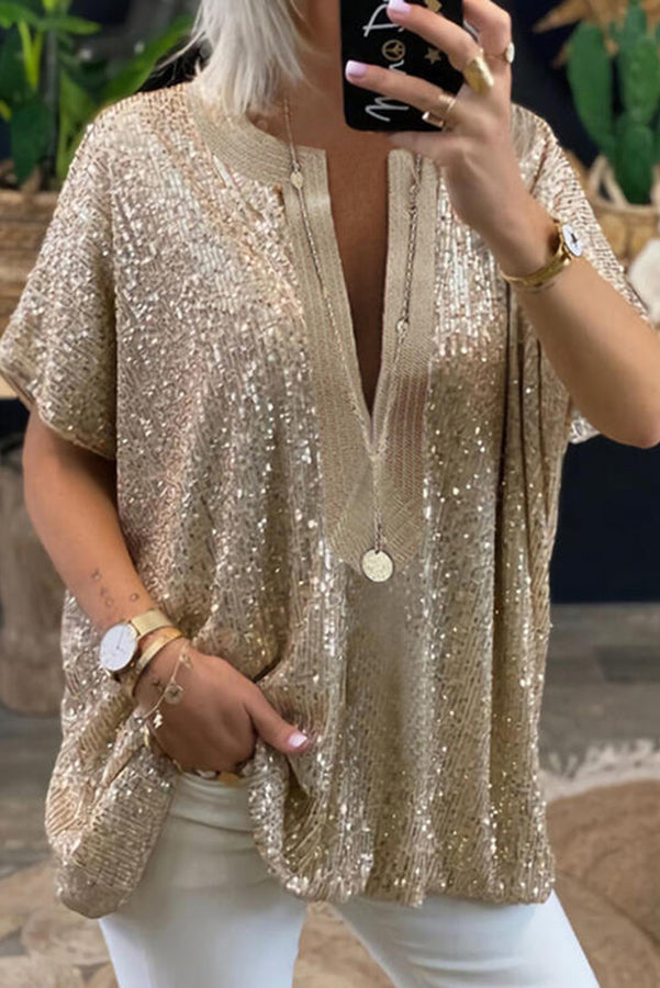 GR | Funky Evening Paliet Top with a Loose Fit