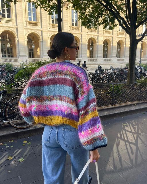 GR | Gestreifter Offener Pullover
