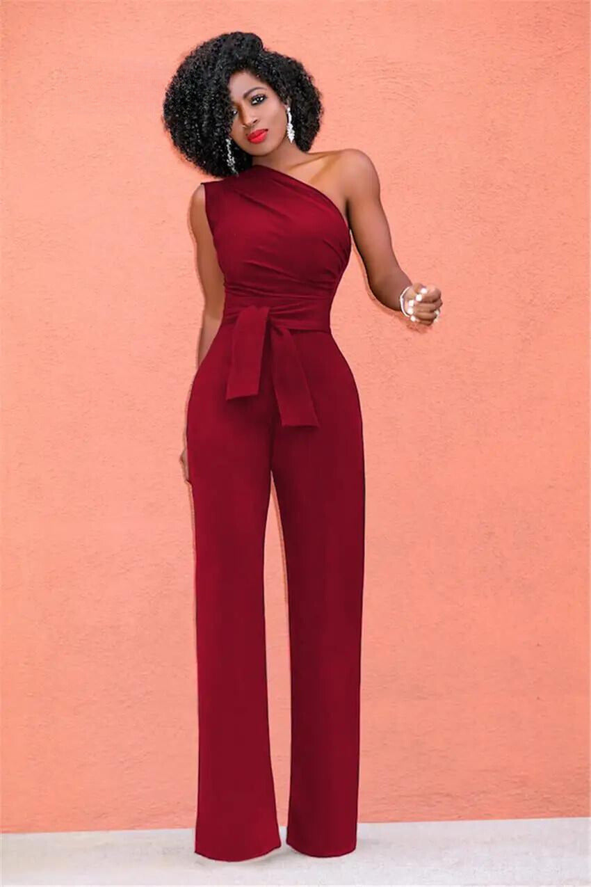 GR | One-Shoulder Jumpsuit Elegant and Modern