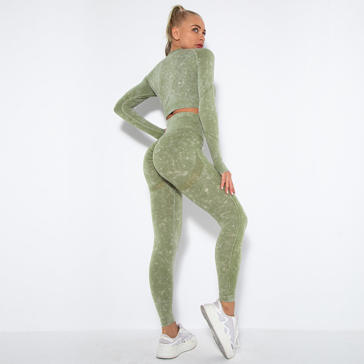 GR | Sportliches Set Mit Crop Top Und High Waist Leggings