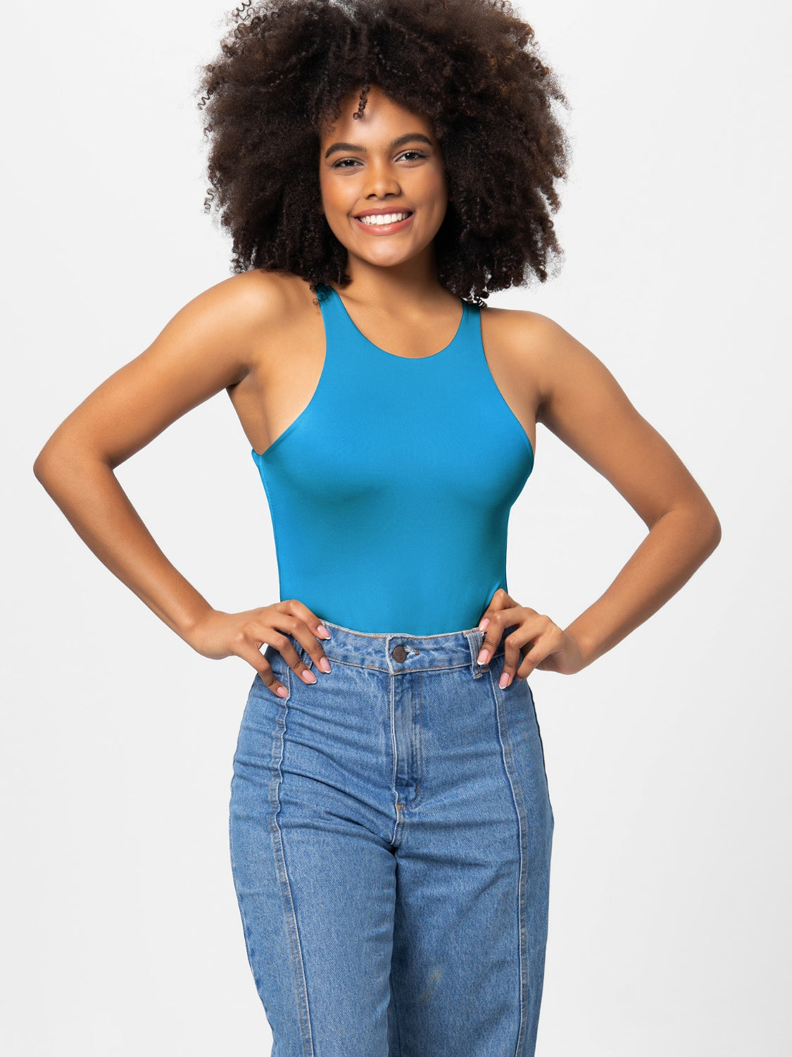 GR | Full size round-width strappy bodysuit