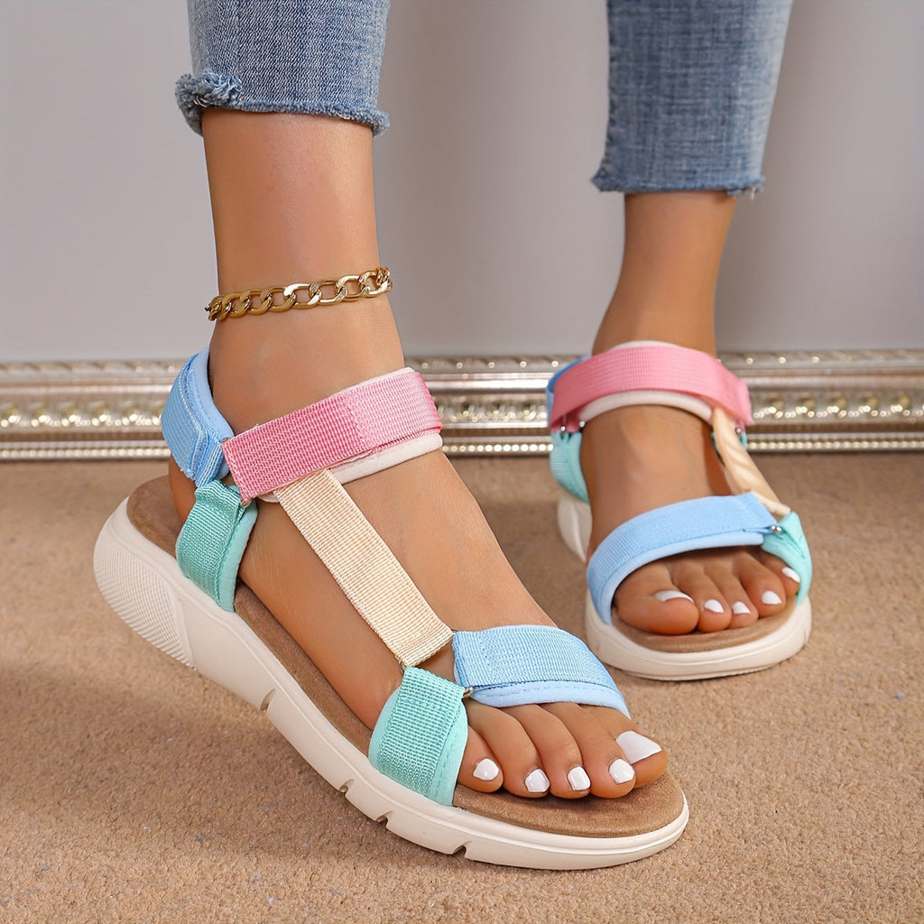GR | Women's Sandals: Color Block, Non-Slip, Elegant, Lightweight, Outdoor, Summer