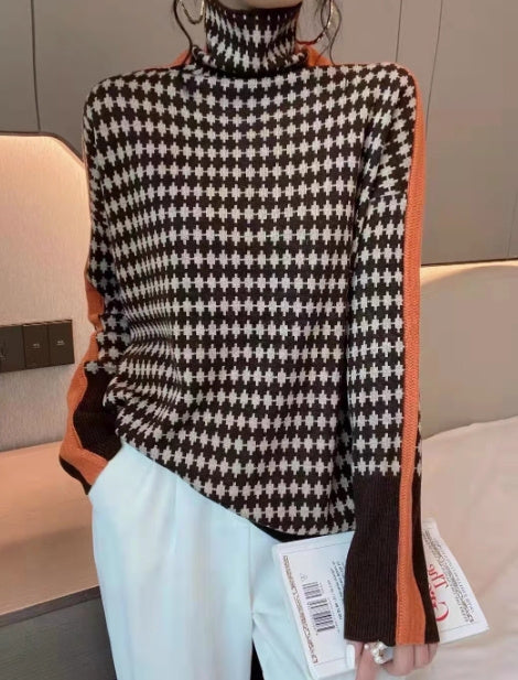 GR | Rollkragenpullover im Farbblockdesign