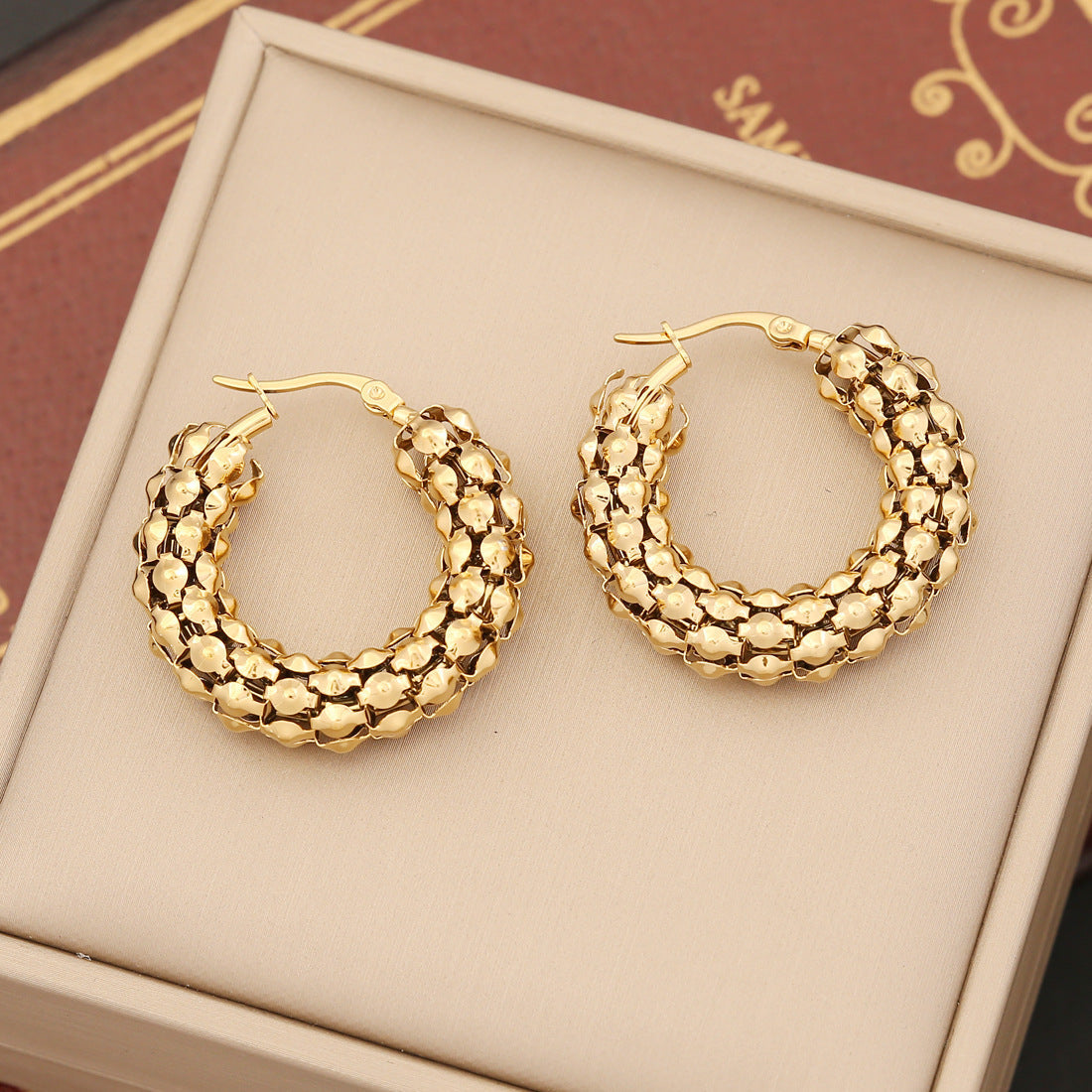 GR | Metal Exaggerated Stainless Steel Stud Earrings