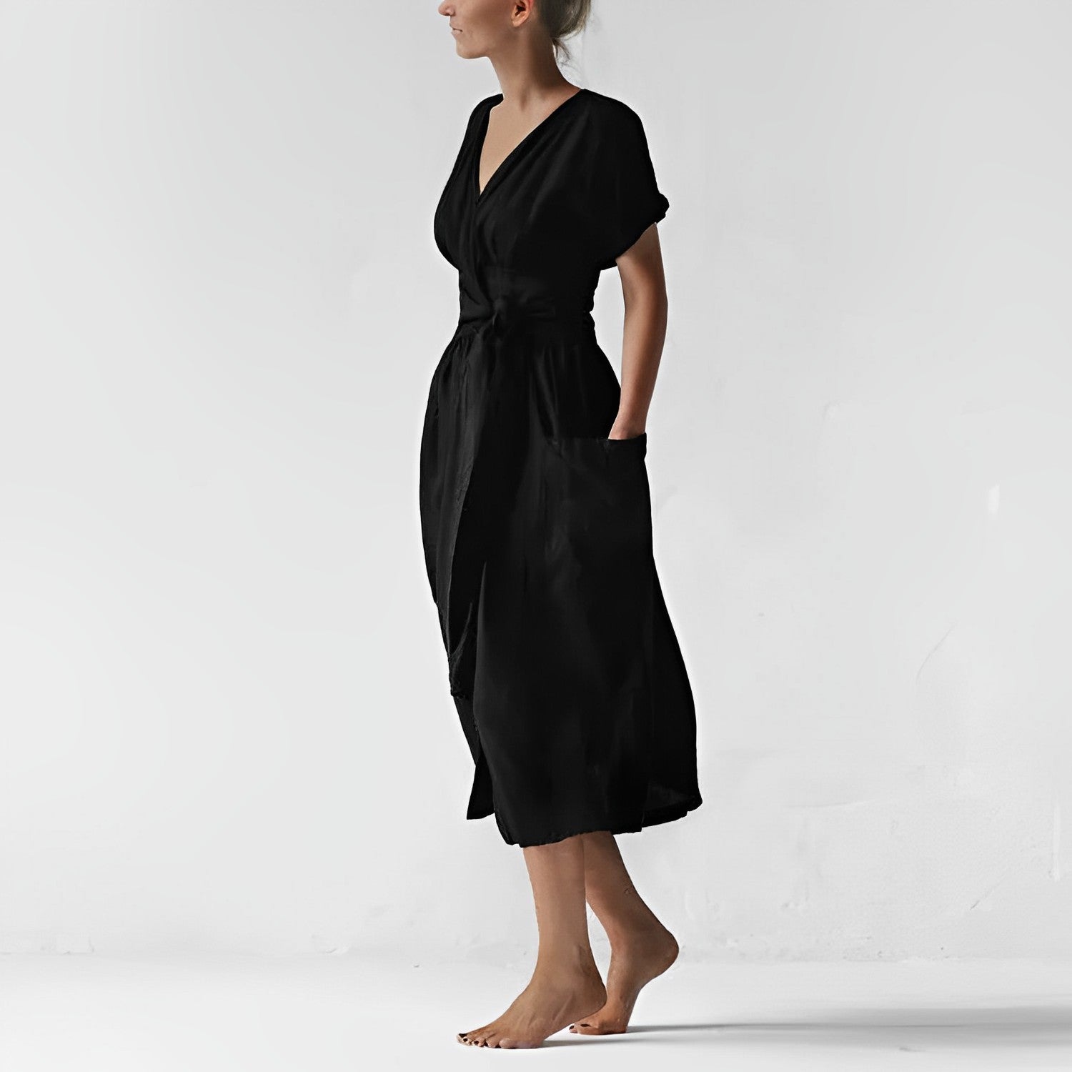 GR - Knit dress with lacing and pockets