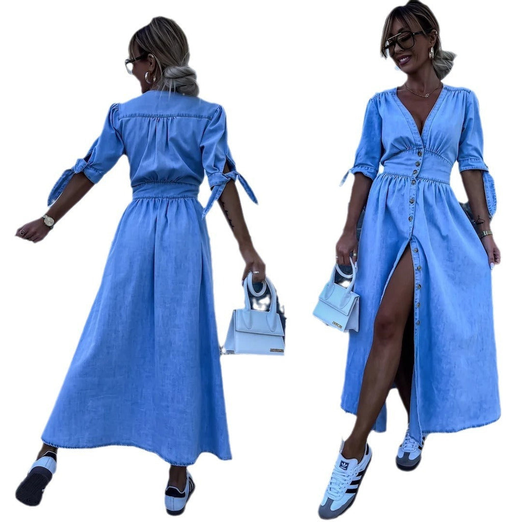 GR with V-neck and short sleeves for women