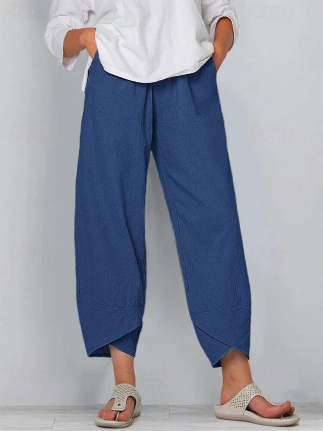 GR | Bequeme Weite Leinenhose für Damen