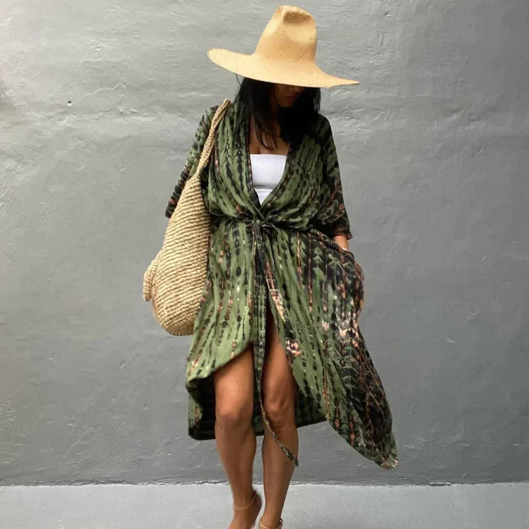 GR | Elegant summer dress, olive green
