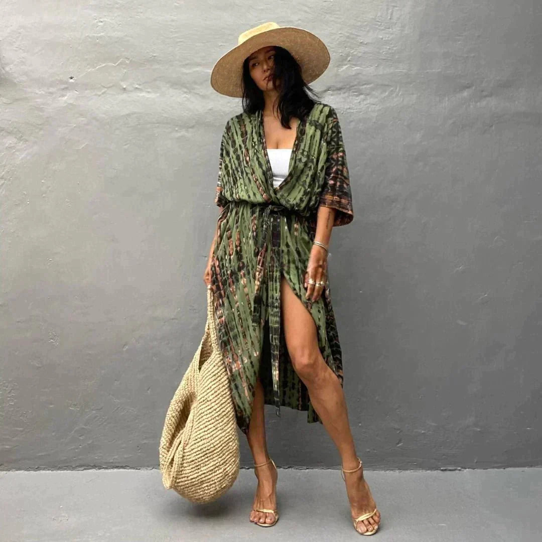 GR | Elegant summer dress, olive green