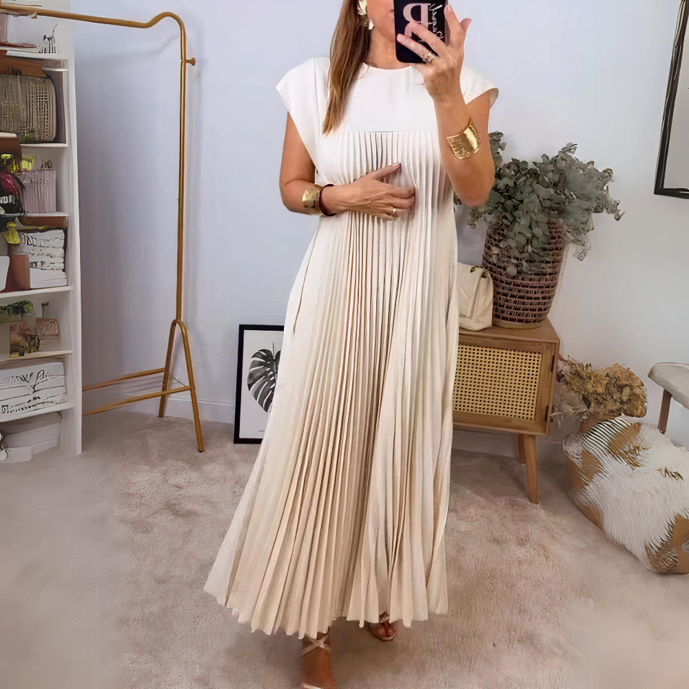 GR | Schicke Plissierte Sommerkleid Mit Einer Schmeichelhaften Passform