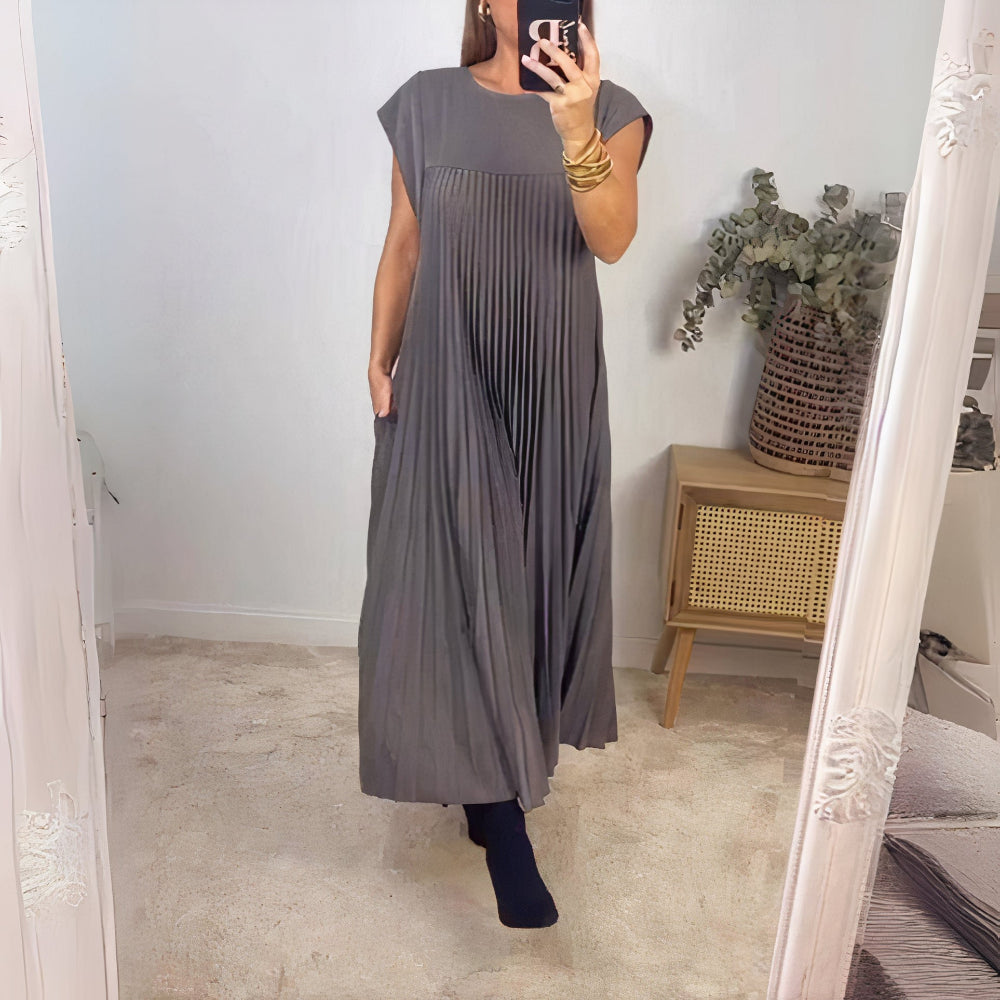GR | Schicke Plissierte Sommerkleid Mit Einer Schmeichelhaften Passform