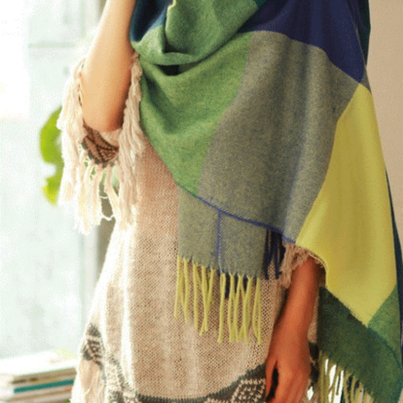 GR | Luxuriöser Kaschmirschal Mit Rautenmuster