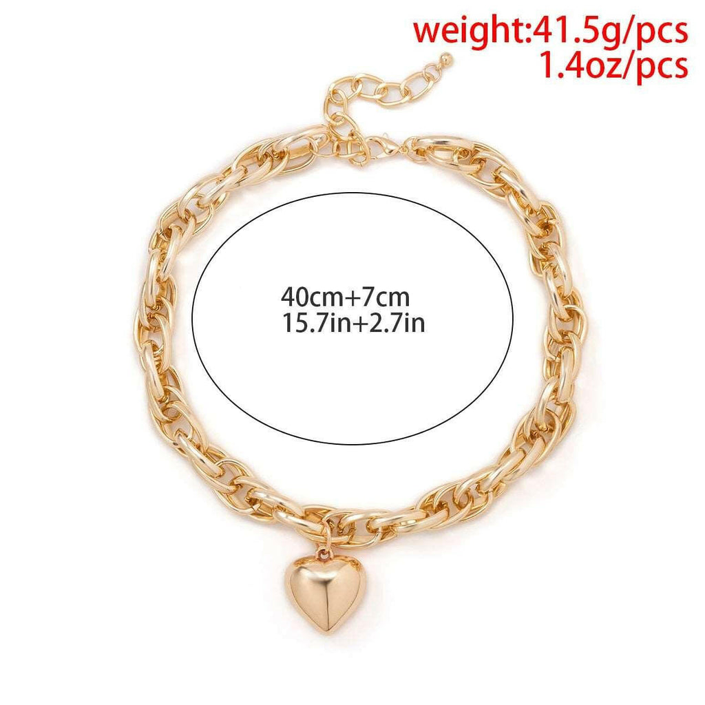 GR | Golden Heart Pendant Necklace Timeless Elegance with a Modern Twist