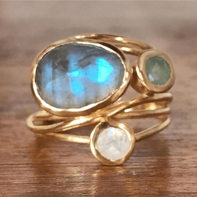 GR | Boho Ring with Crystals