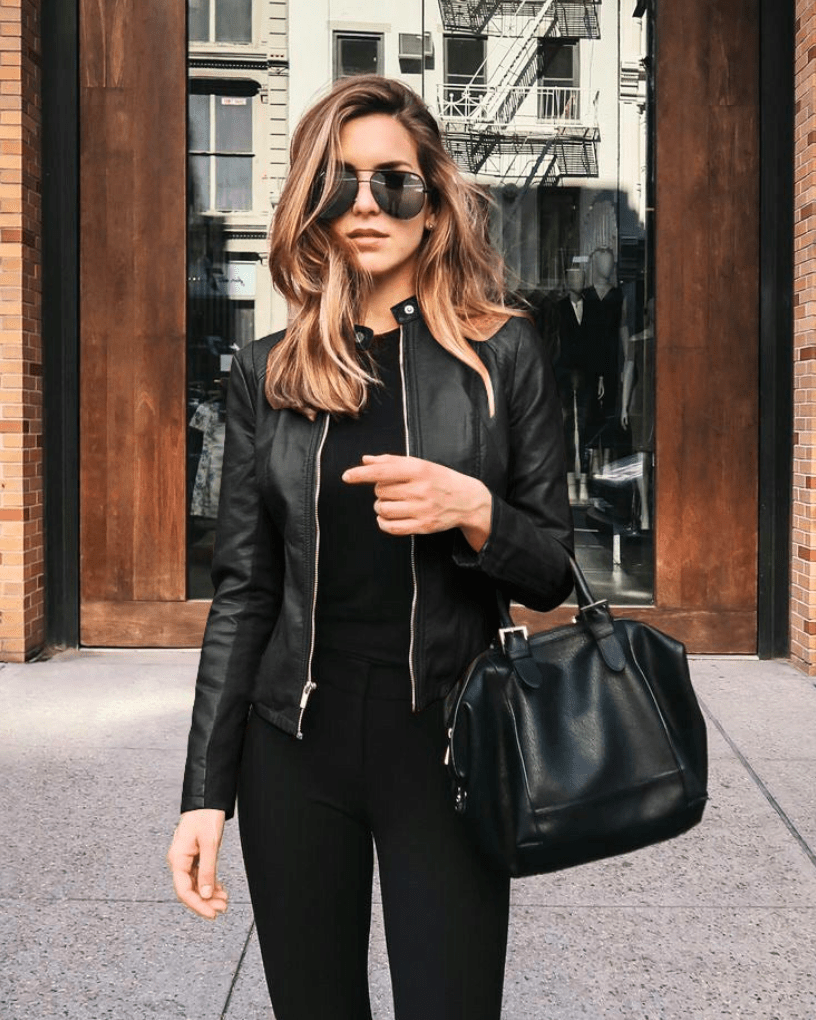 GR | Women's Slim Fit Leather Jacket, Perfect for Autumn, Trendy & Casual