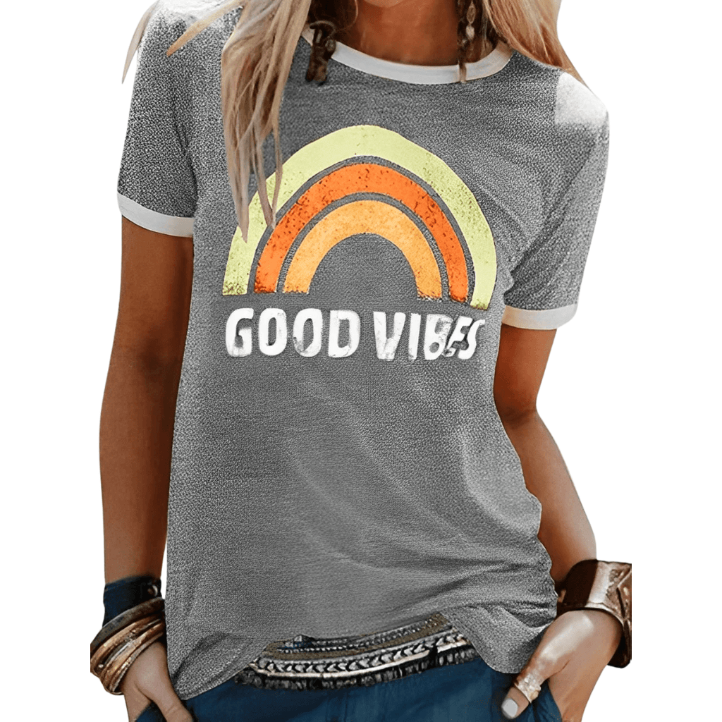 GR | Retro Good Vibes Graphic T-Shirt for Women