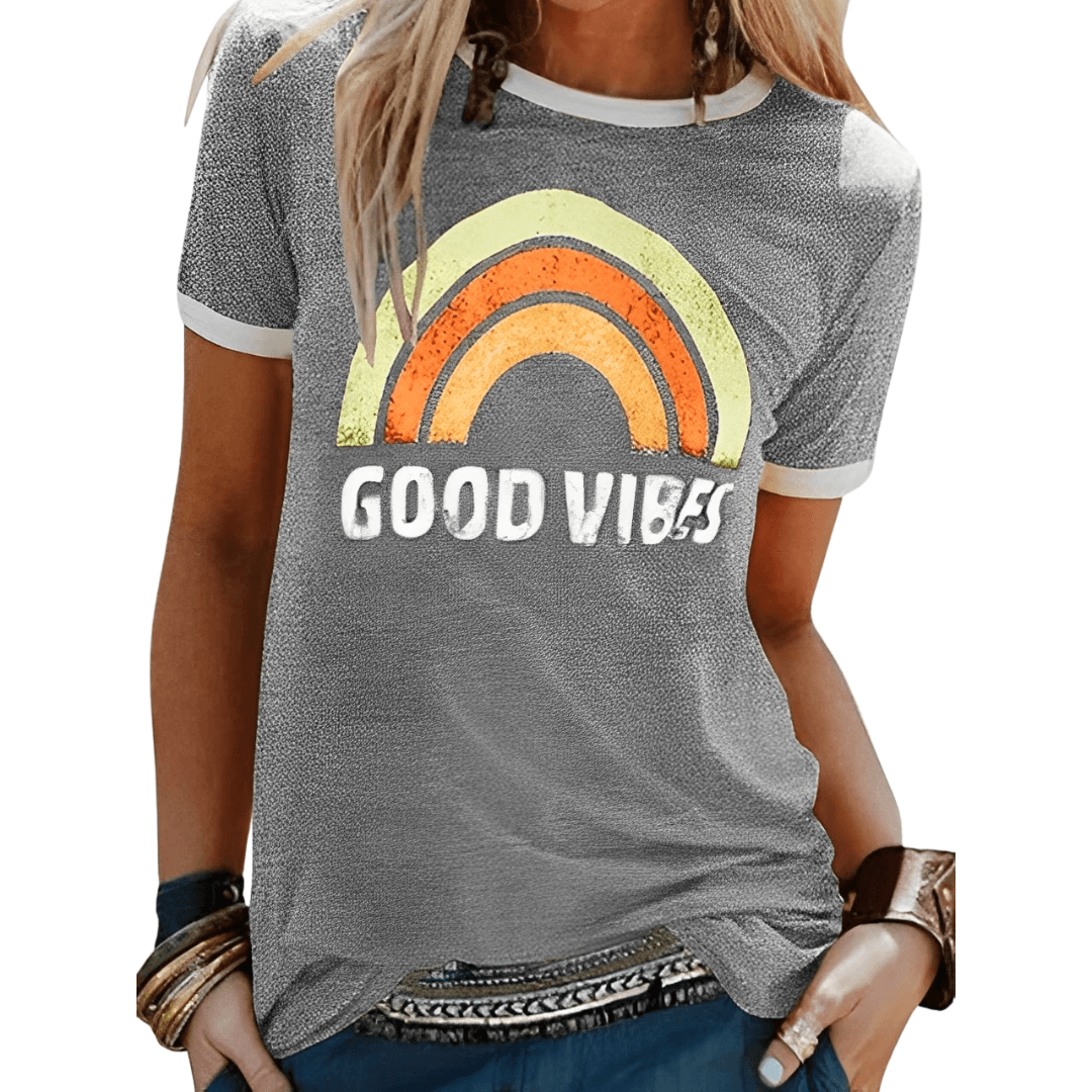 GR | Retro Good Vibes Graphic T-Shirt for Women