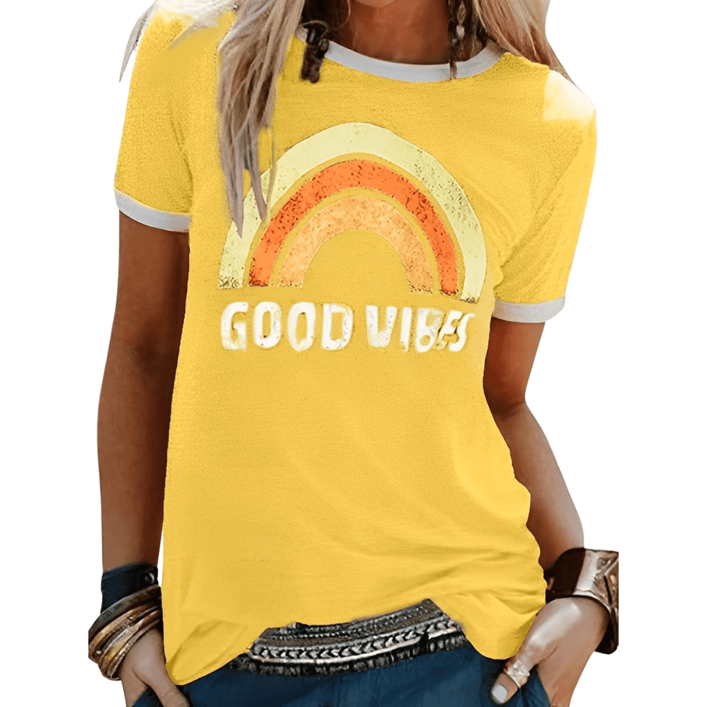GR | Retro Good Vibes Graphic T-Shirt for Women