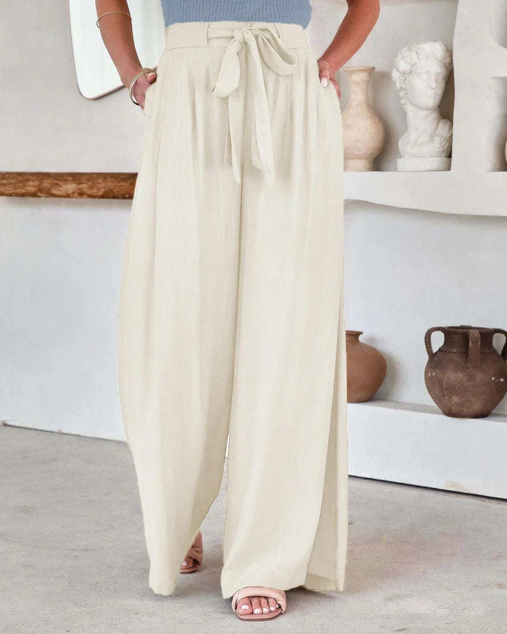 GR | Luftige Leinenhose Mit Weitem Schnitt Für Frauen