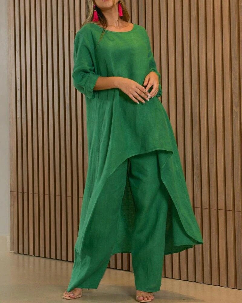 GR | Asymmetrical Tunic and Linen Trousers for Women