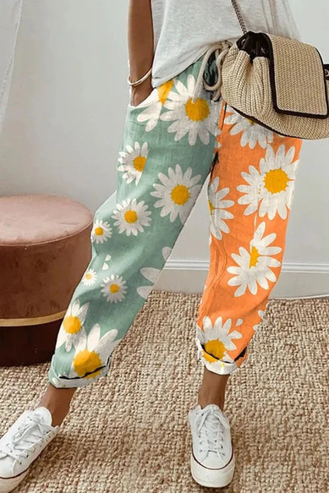 GR | Casual Unique Printed Button Pocket Pants