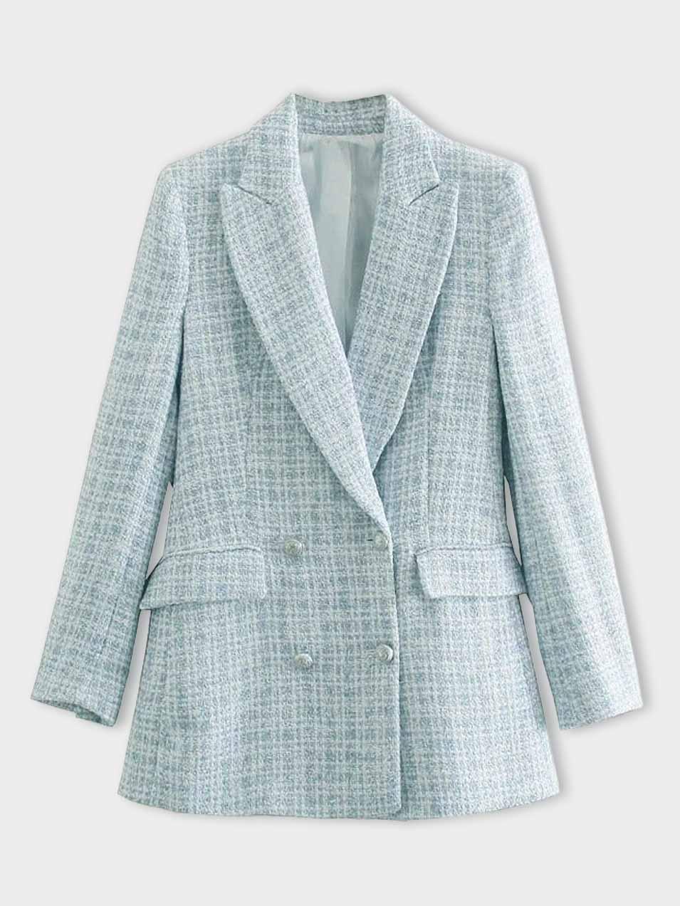 tailored women's blazer in light blue