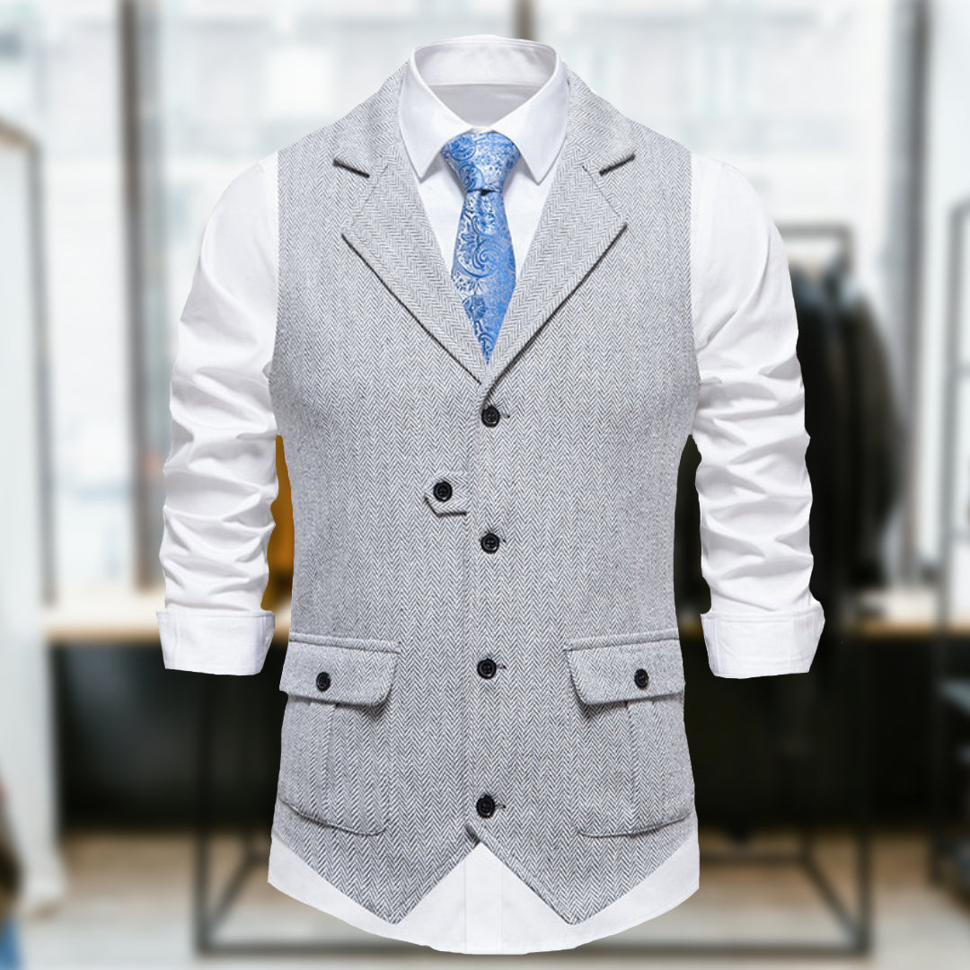 GR | Classic Retro-Style Vest with Pockets