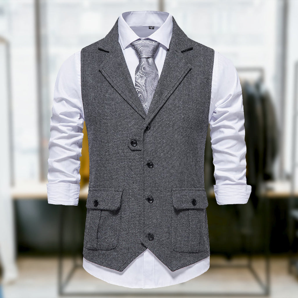 GR | Classic Retro-Style Vest with Pockets