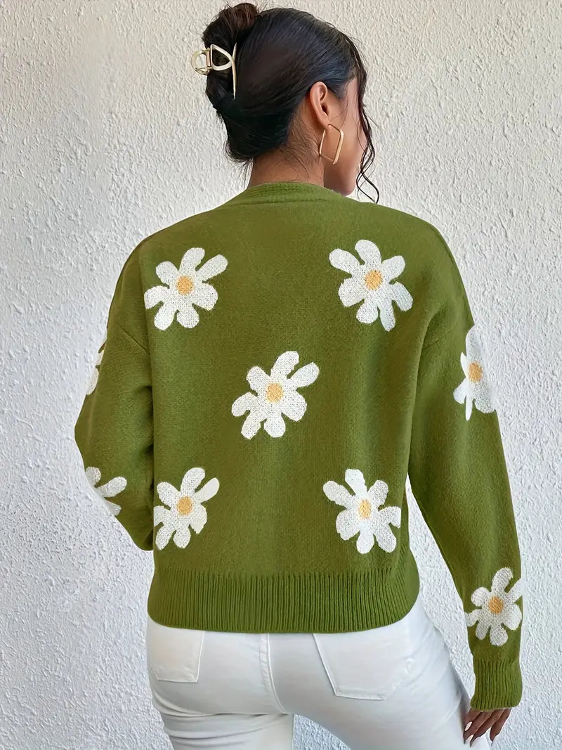 GR | mit Blumenmuster und langen Ärmeln Für Frauen
