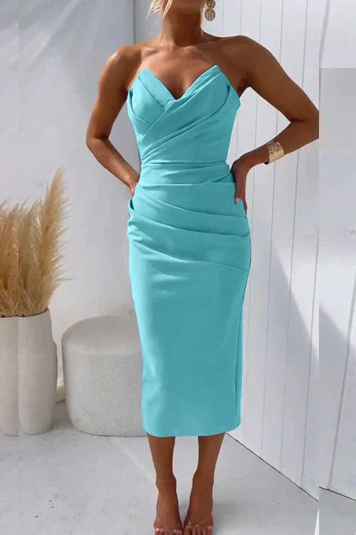 GR | Elegante Midi Kleid Klassische Eleganz