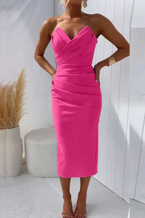 GR | Elegante Midi Kleid Klassische Eleganz
