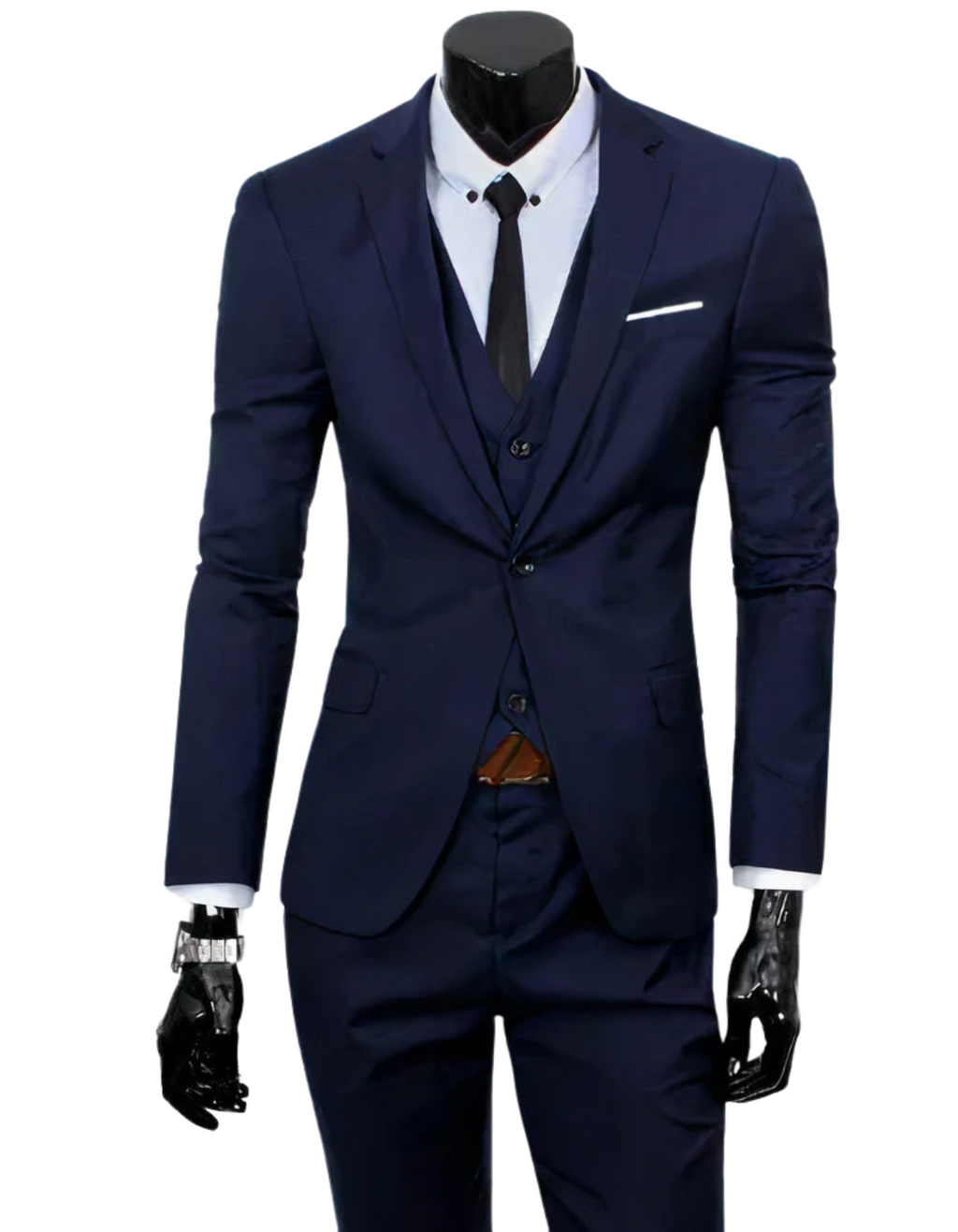 GR | 3-piece suit with lapel collar, blazer, sleeveless vest and slim trousers