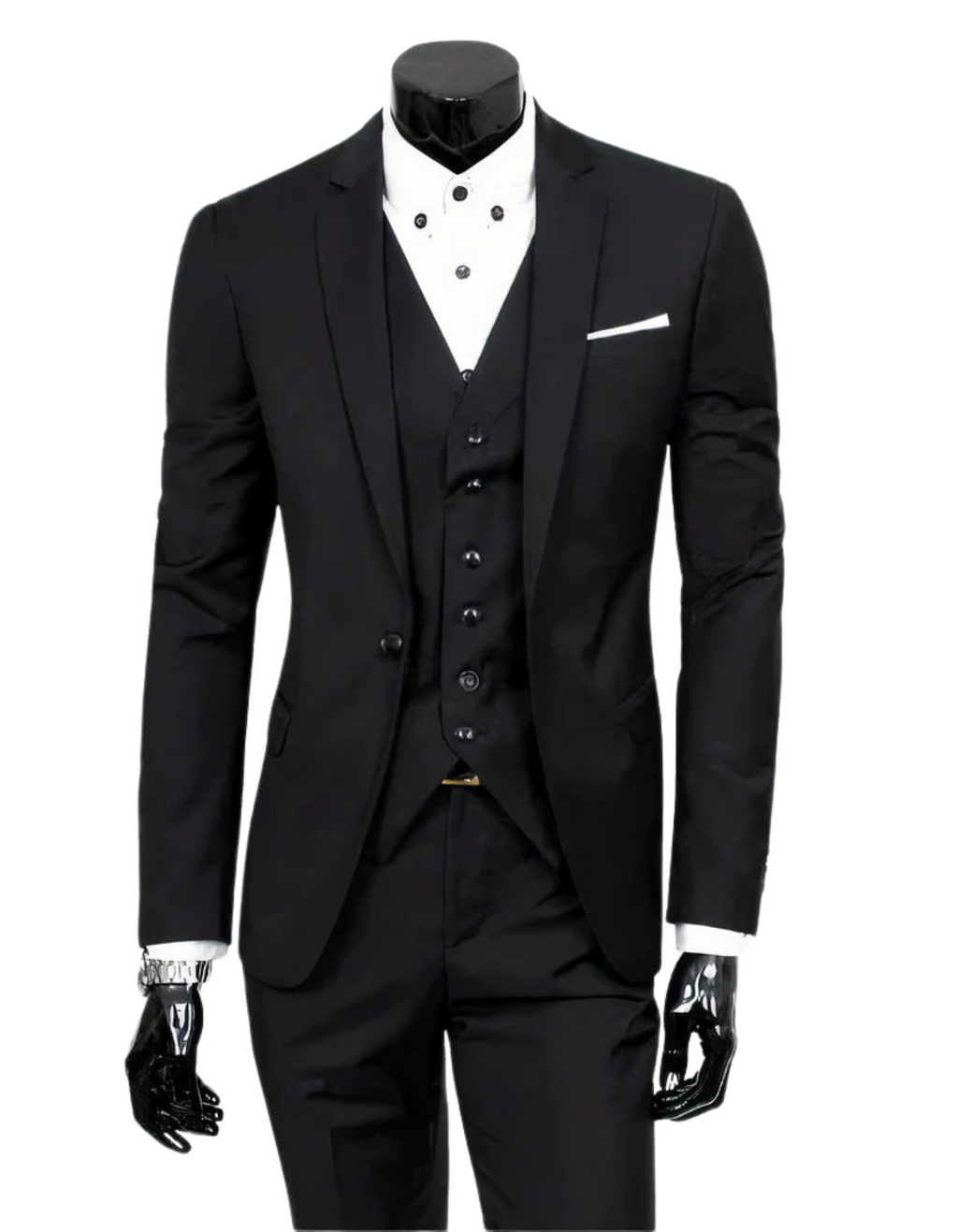 GR | 3-piece suit with lapel collar, blazer, sleeveless vest and slim trousers
