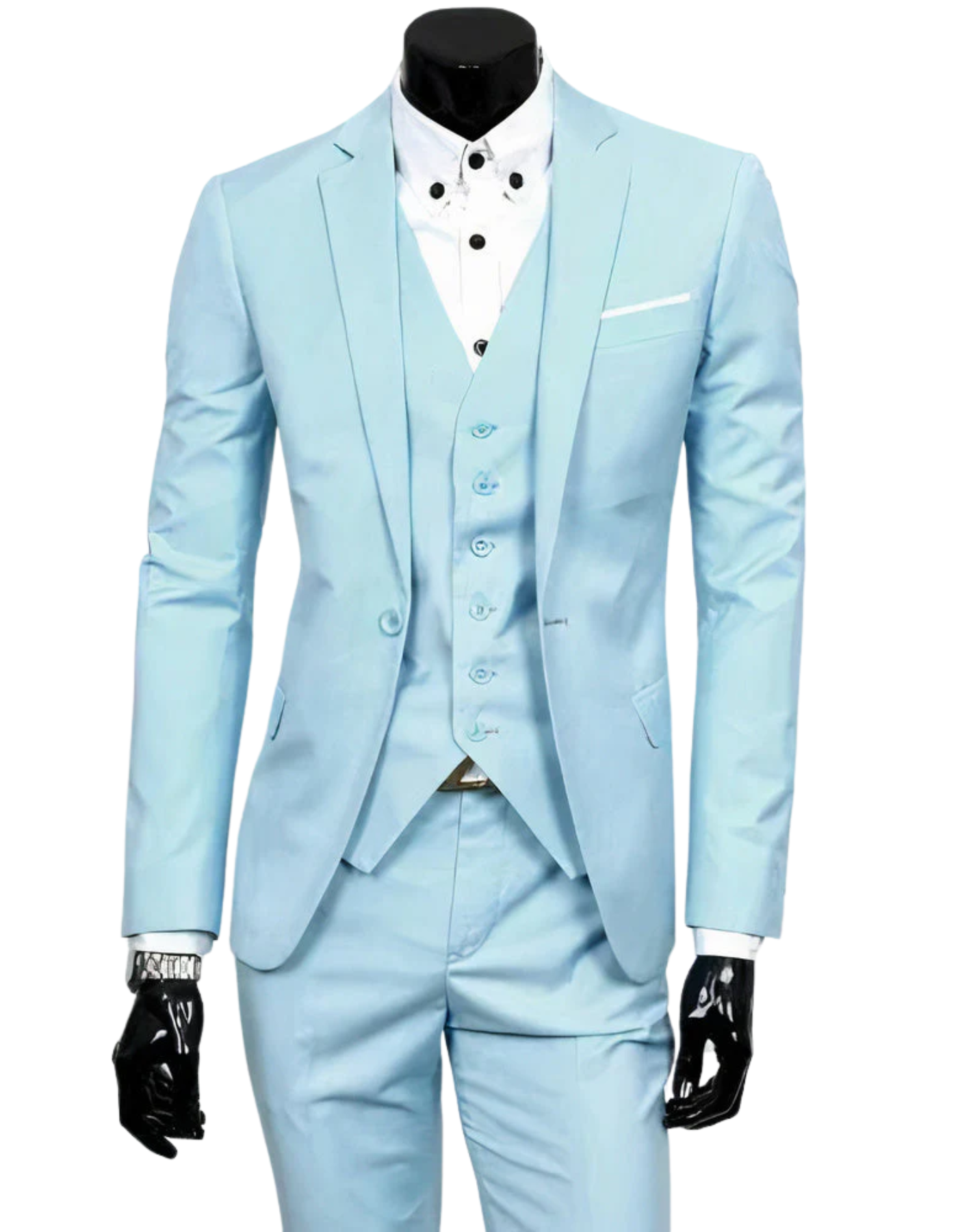 GR | 3-piece suit with lapel collar, blazer, sleeveless vest and slim trousers