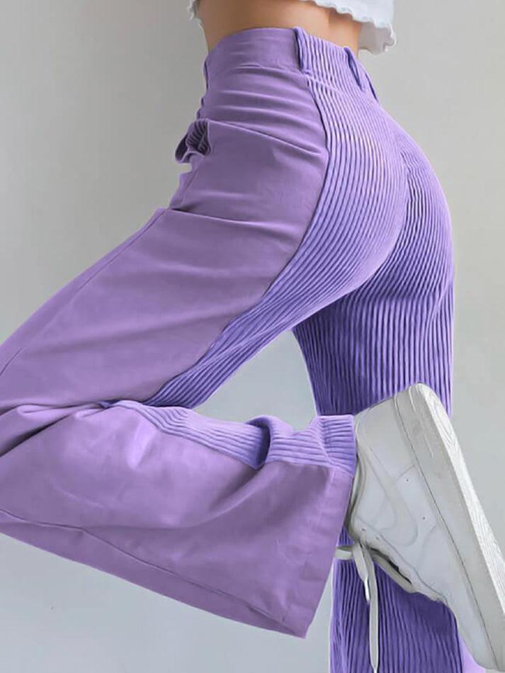 GR | High-waisted Y2k Corduroy Wide Leg Trousers