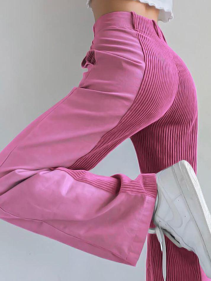 GR | High-waisted Y2k Corduroy Wide Leg Trousers