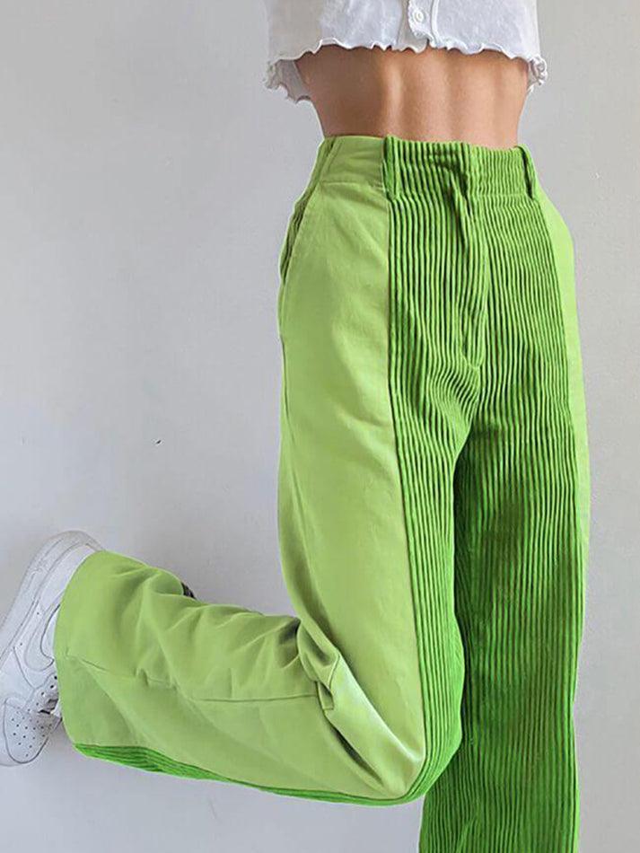 GR | High-waisted Y2k Corduroy Wide Leg Trousers