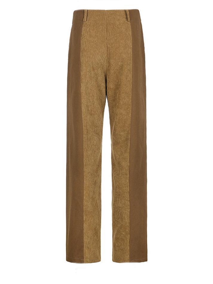 GR | High-waisted Y2k Corduroy Wide Leg Trousers