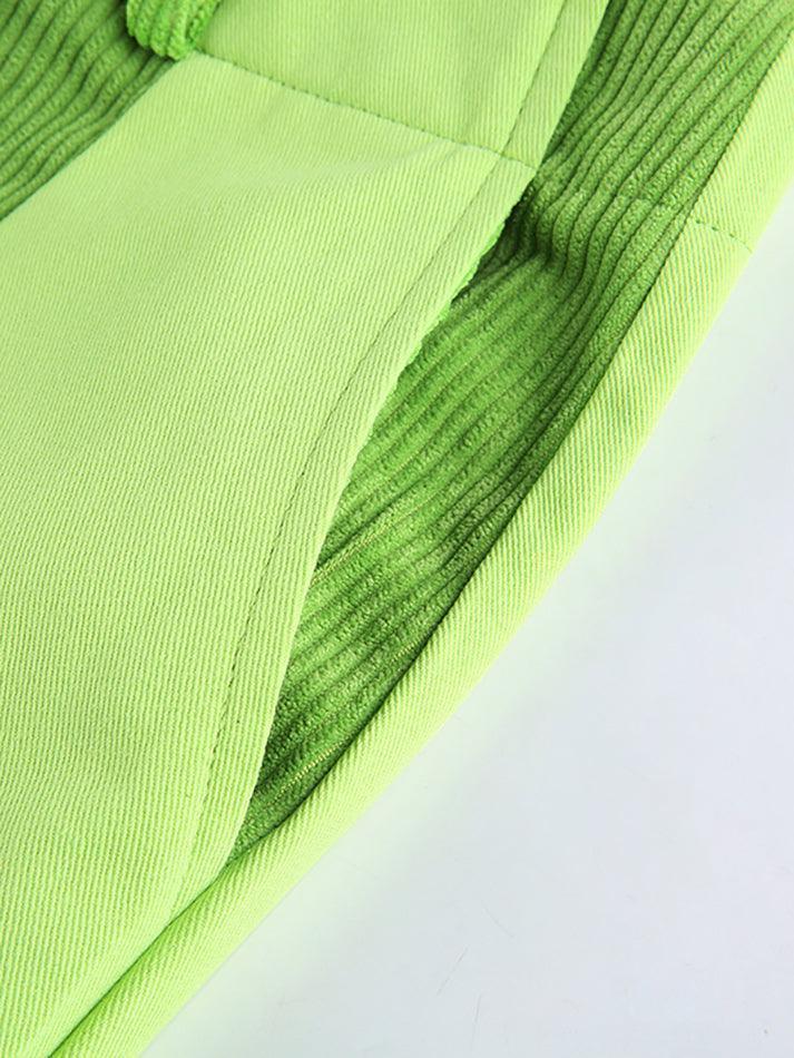 GR | High-waisted Y2k Corduroy Wide Leg Trousers
