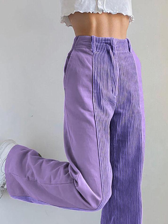 GR | High-waisted Y2k Corduroy Wide Leg Trousers