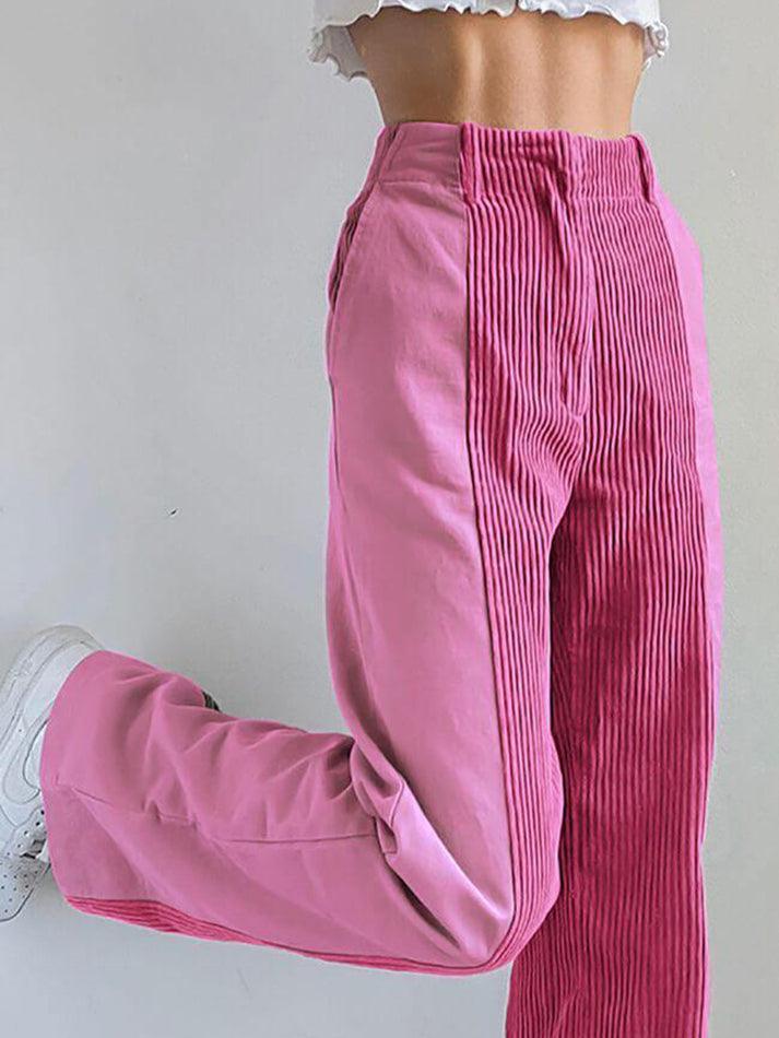 GR | High-waisted Y2k Corduroy Wide Leg Trousers