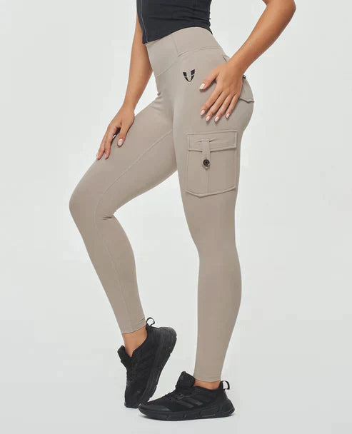 GR | High-waisted cargo leggings 