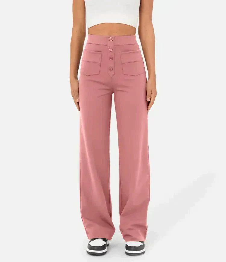 GR | Damen Elastische Freizeithosen mit hoher Taille